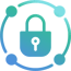 Lock with data circle icon