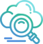 magnifying glass with cloud icon